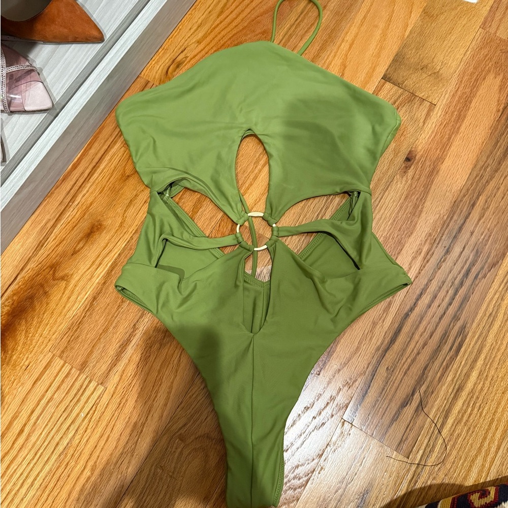 Cult Gaia - Green Cut-Out Swimsuit (M)